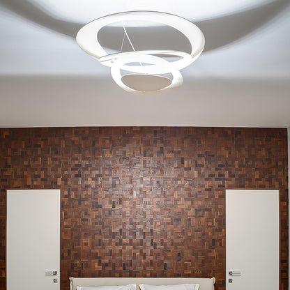 Pendant Lamp Modern Spiral Ring Design with Adjustable Suspension Cable