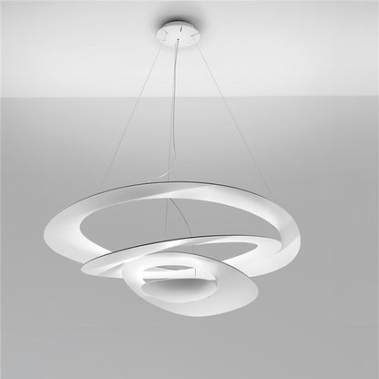 Pendant Lamp Modern Spiral Ring Design with Adjustable Suspension Cable