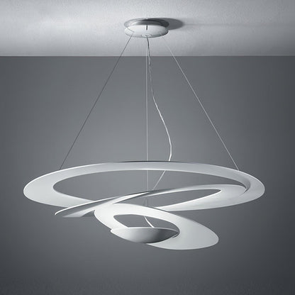 Pendant Lamp Modern Spiral Ring Design with Adjustable Suspension Cable