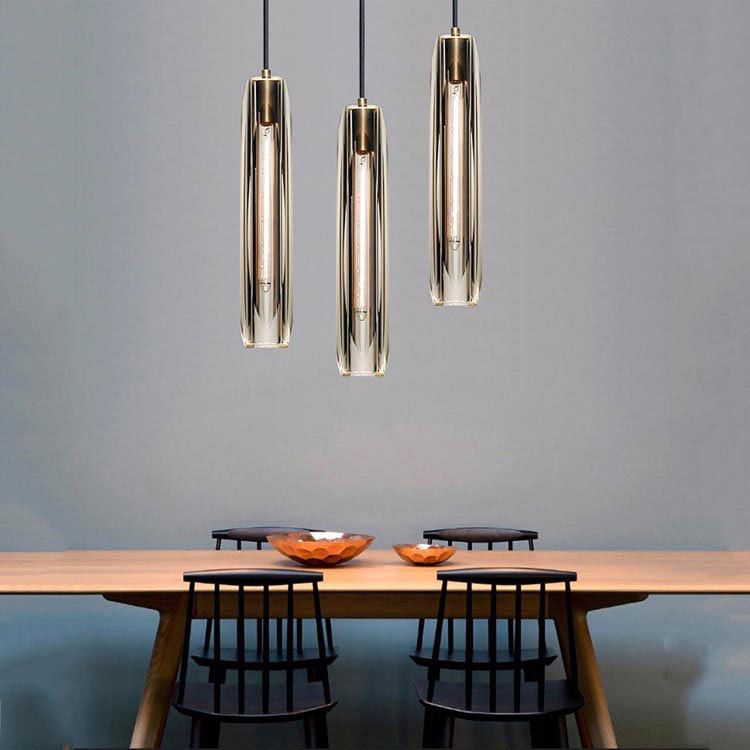 Pendant Lamp Modern with Crystal Glass Shade and Adjustable Drop