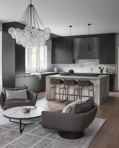 Pendant Lamp Modern with Cylindrical Body and Sphere Detail