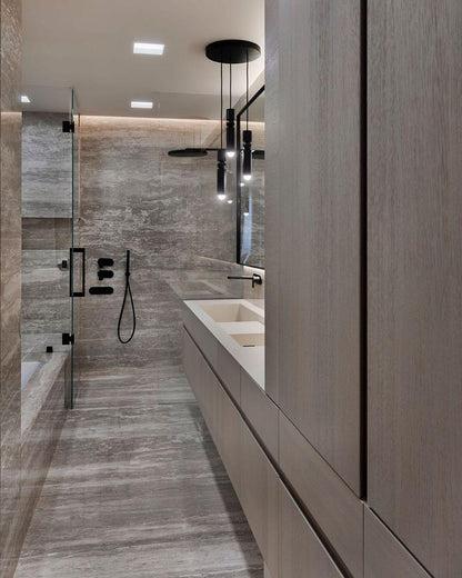 Pendant Lamp Modern with Cylindrical Body and Sphere Detail