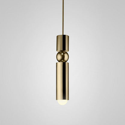 Pendant Lamp Modern with Cylindrical Body and Sphere Detail