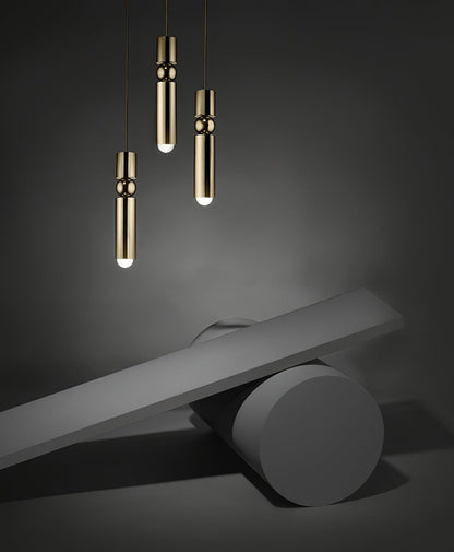 Pendant Lamp Modern with Cylindrical Body and Sphere Detail