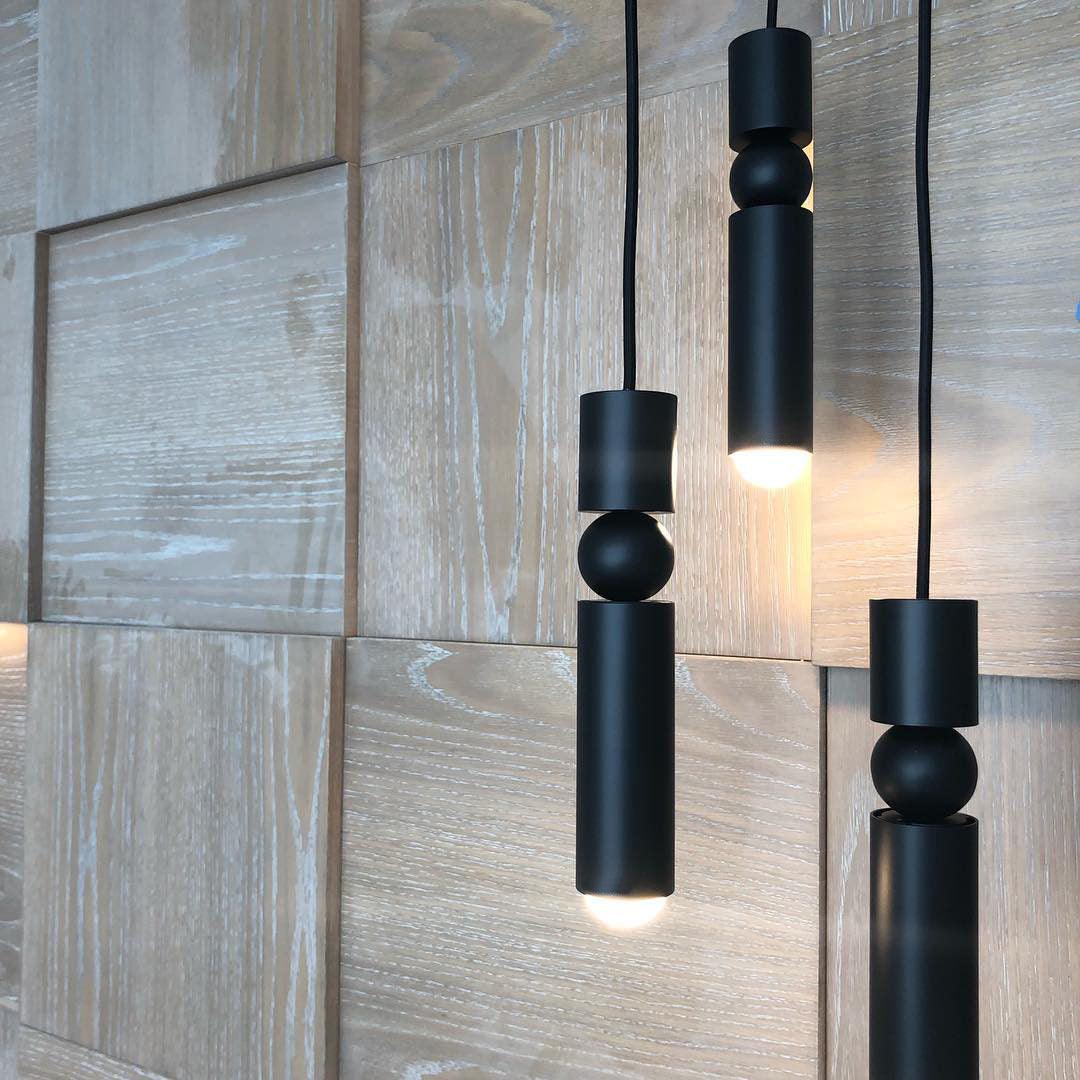 Pendant Lamp Modern with Cylindrical Body and Sphere Detail