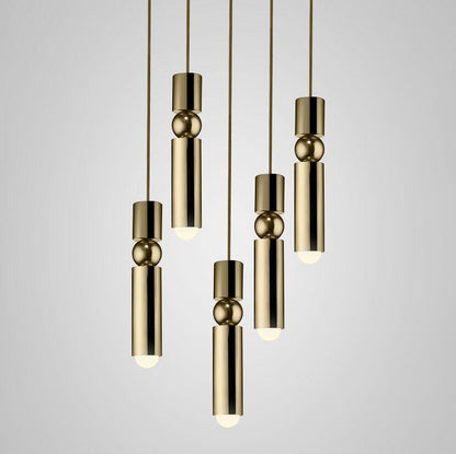 Pendant Lamp Modern with Cylindrical Body and Sphere Detail