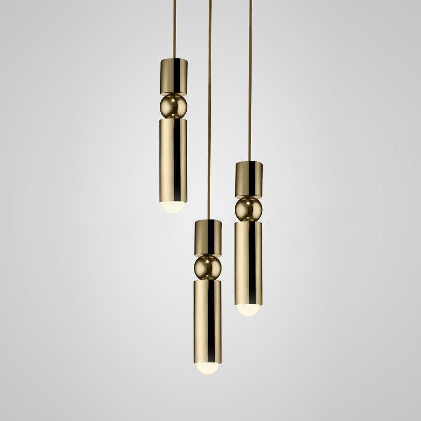 Pendant Lamp Modern with Cylindrical Body and Sphere Detail