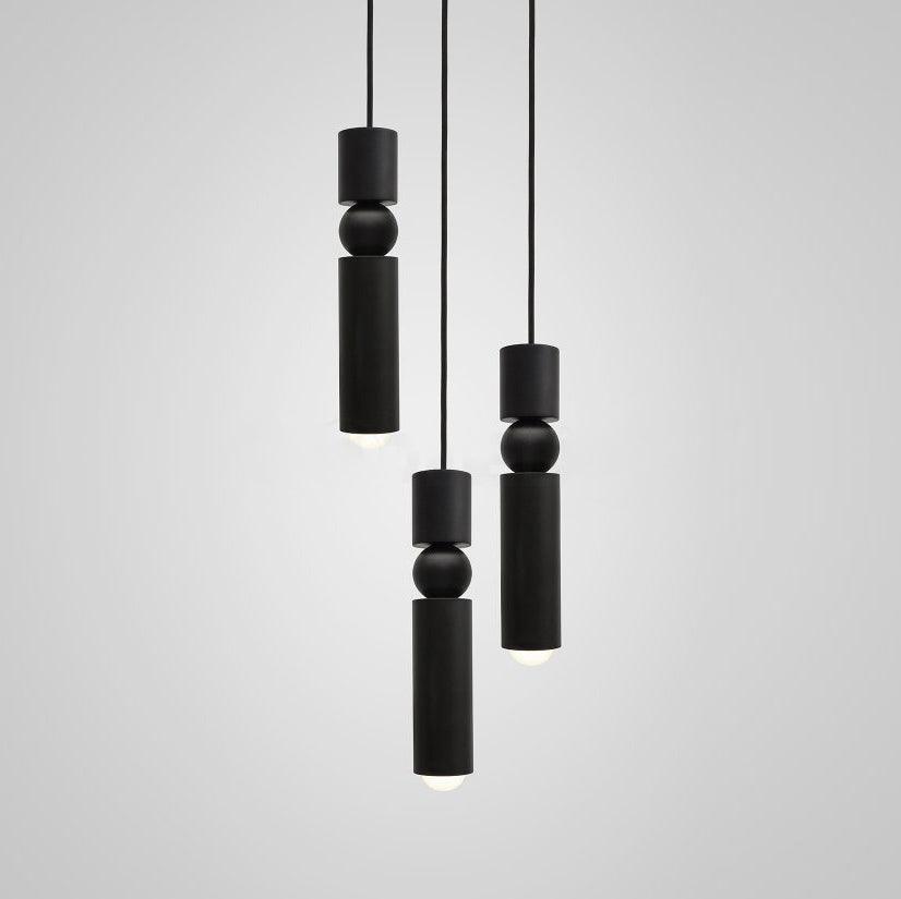 Pendant Lamp Modern with Cylindrical Body and Sphere Detail