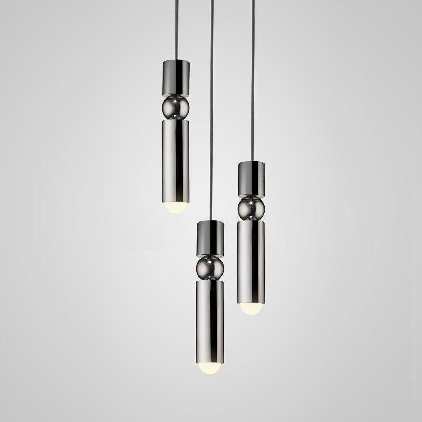 Pendant Lamp Modern with Cylindrical Body and Sphere Detail