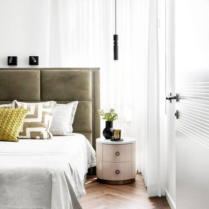 Pendant Lamp Modern with Cylindrical Body and Sphere Detail