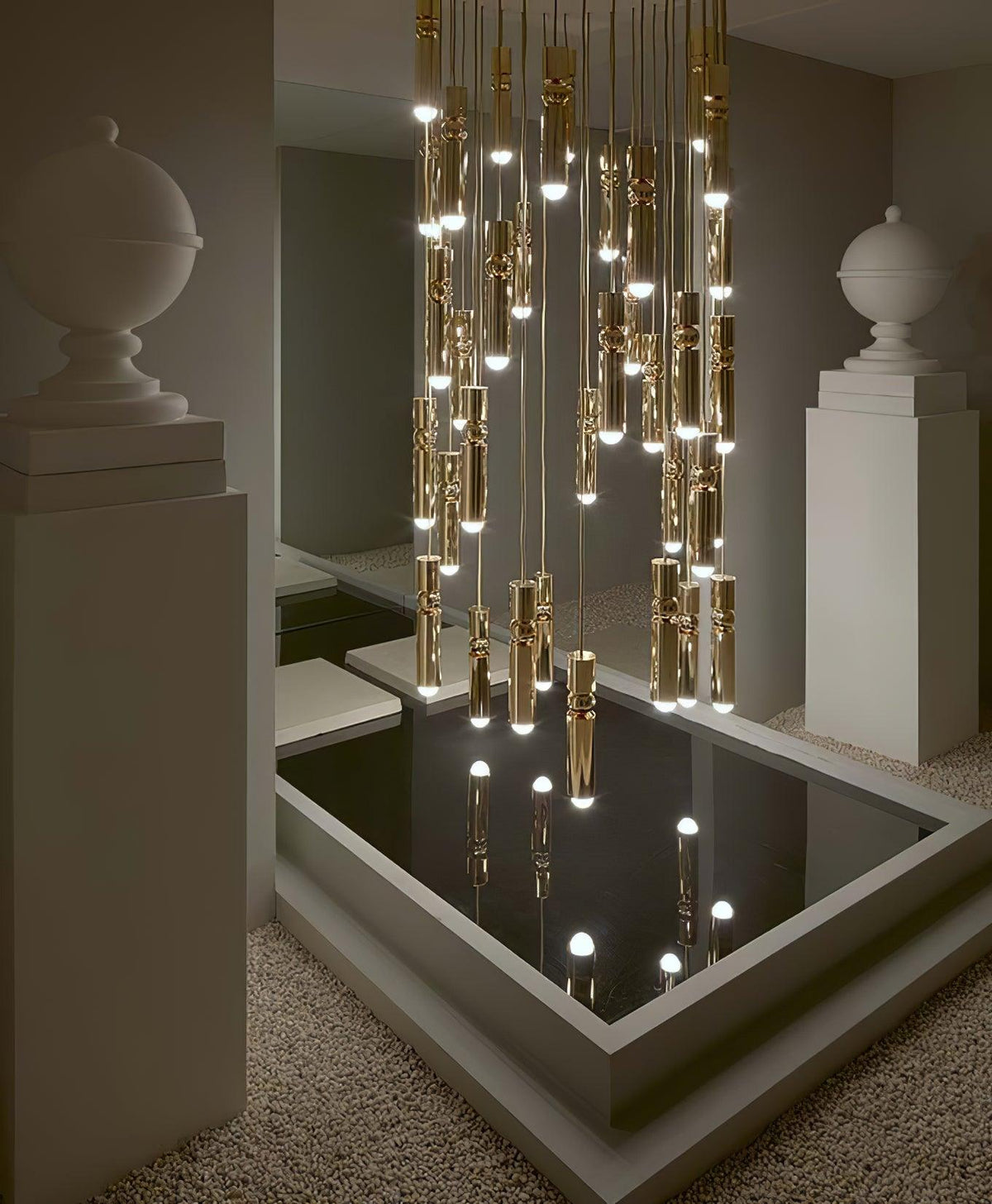 Pendant Lamp Modern with Cylindrical Body and Sphere Detail
