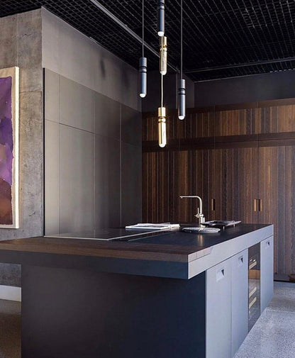 Pendant Lamp Modern with Cylindrical Body and Sphere Detail