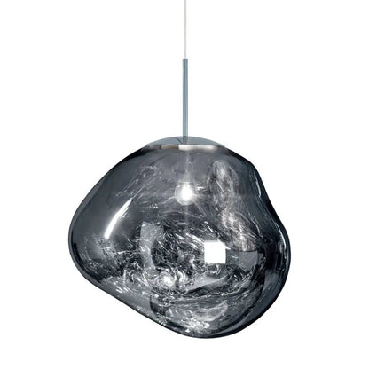 Pendant Lamp Modern with Molten Glass Globe Shade