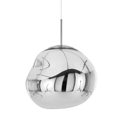 Pendant Lamp Modern with Molten Glass Globe Shade