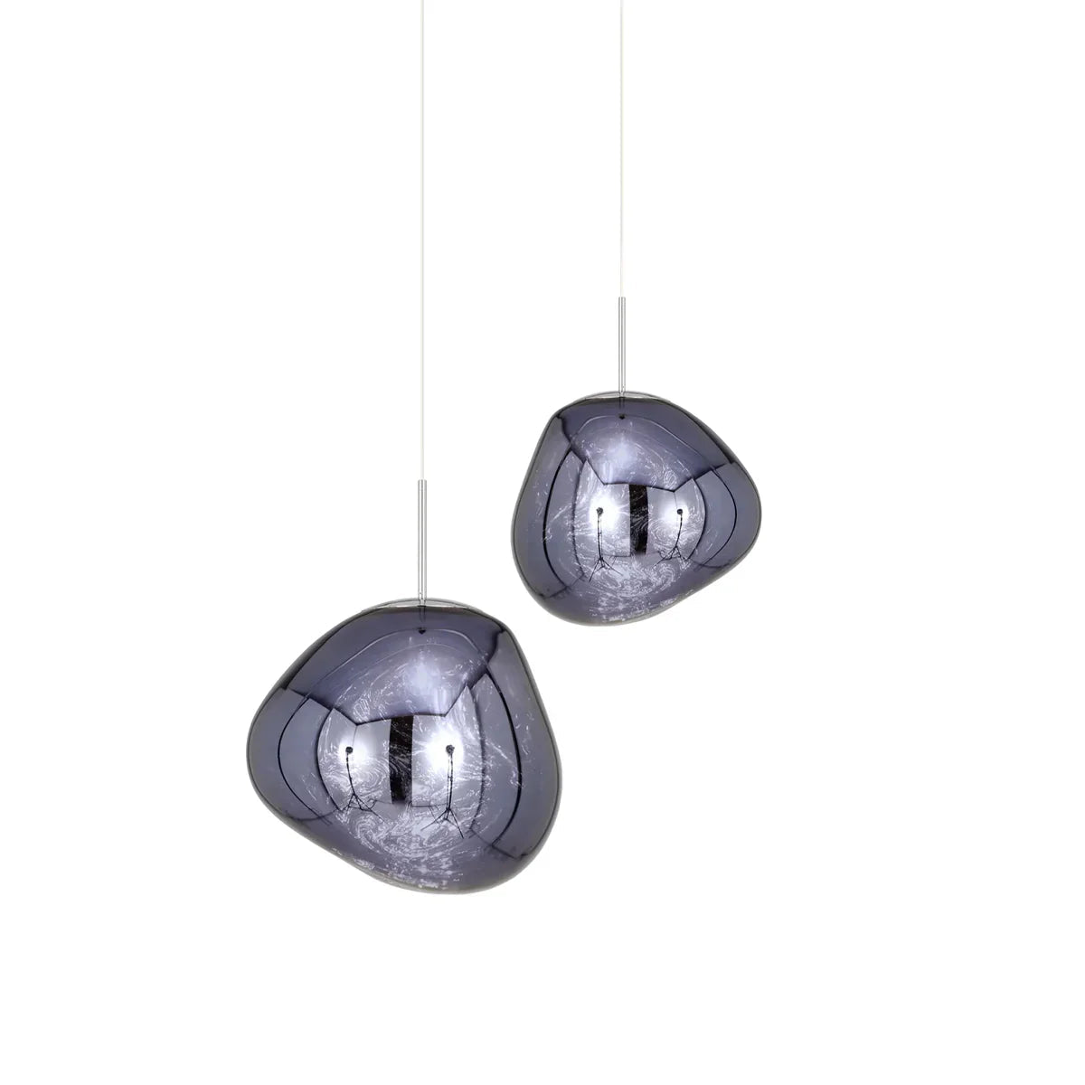 Pendant Lamp Modern with Molten Glass Globe Shade