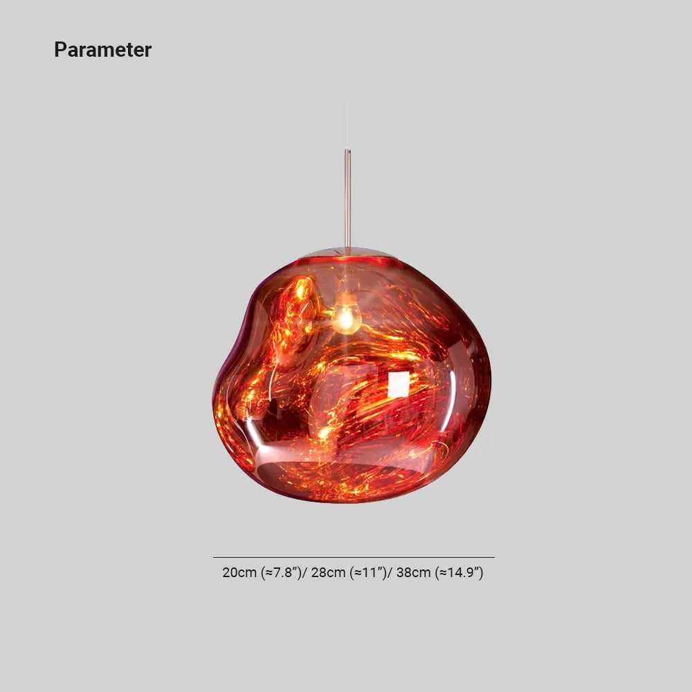 Pendant Lamp Modern with Molten Glass Globe Shade