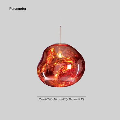 Pendant Lamp Modern with Molten Glass Globe Shade