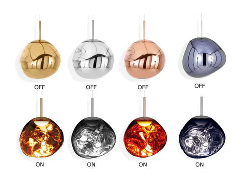 Pendant Lamp Modern with Molten Glass Globe Shade