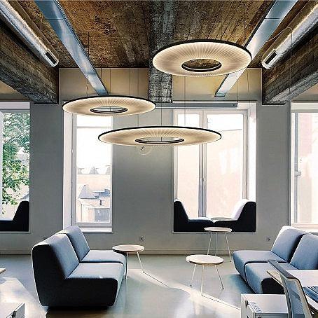 Pendant Lamp Modern with Round Pleated Shade and Open Center