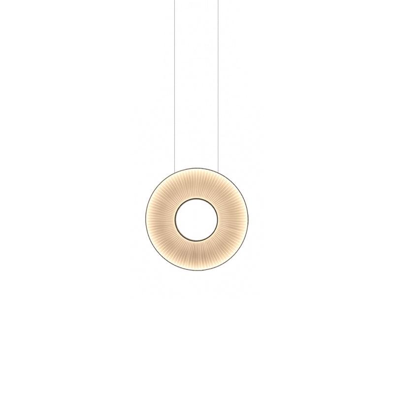 Pendant Lamp Modern with Round Pleated Shade and Open Center