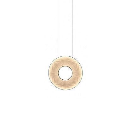 Pendant Lamp Modern with Round Pleated Shade and Open Center
