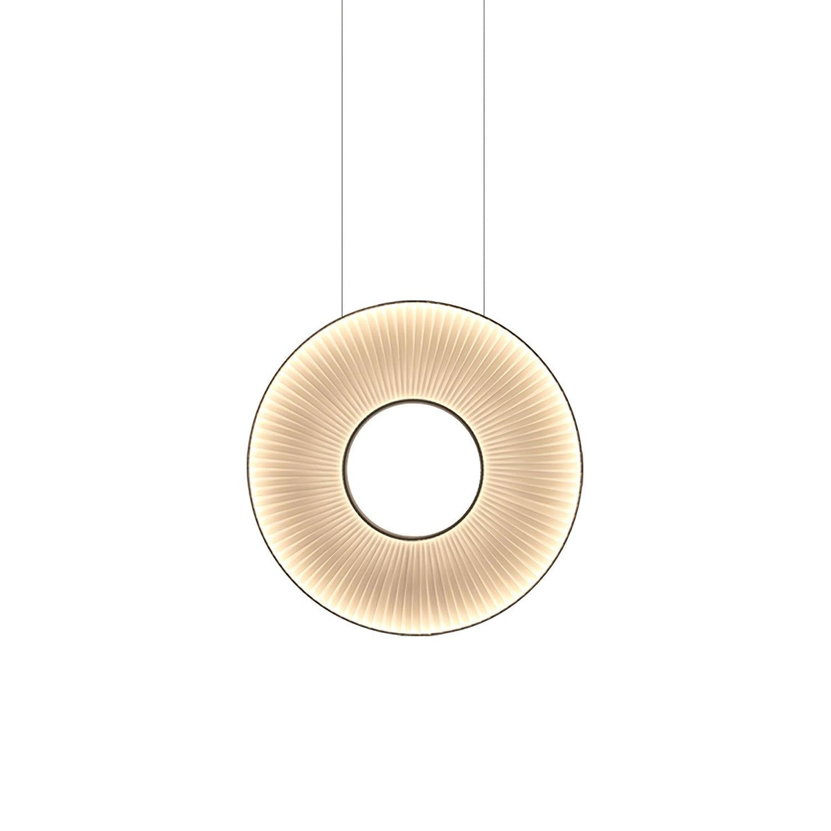 Pendant Lamp Modern with Round Pleated Shade and Open Center