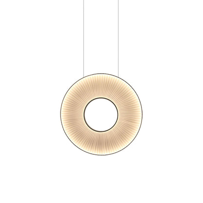 Pendant Lamp Modern with Round Pleated Shade and Open Center