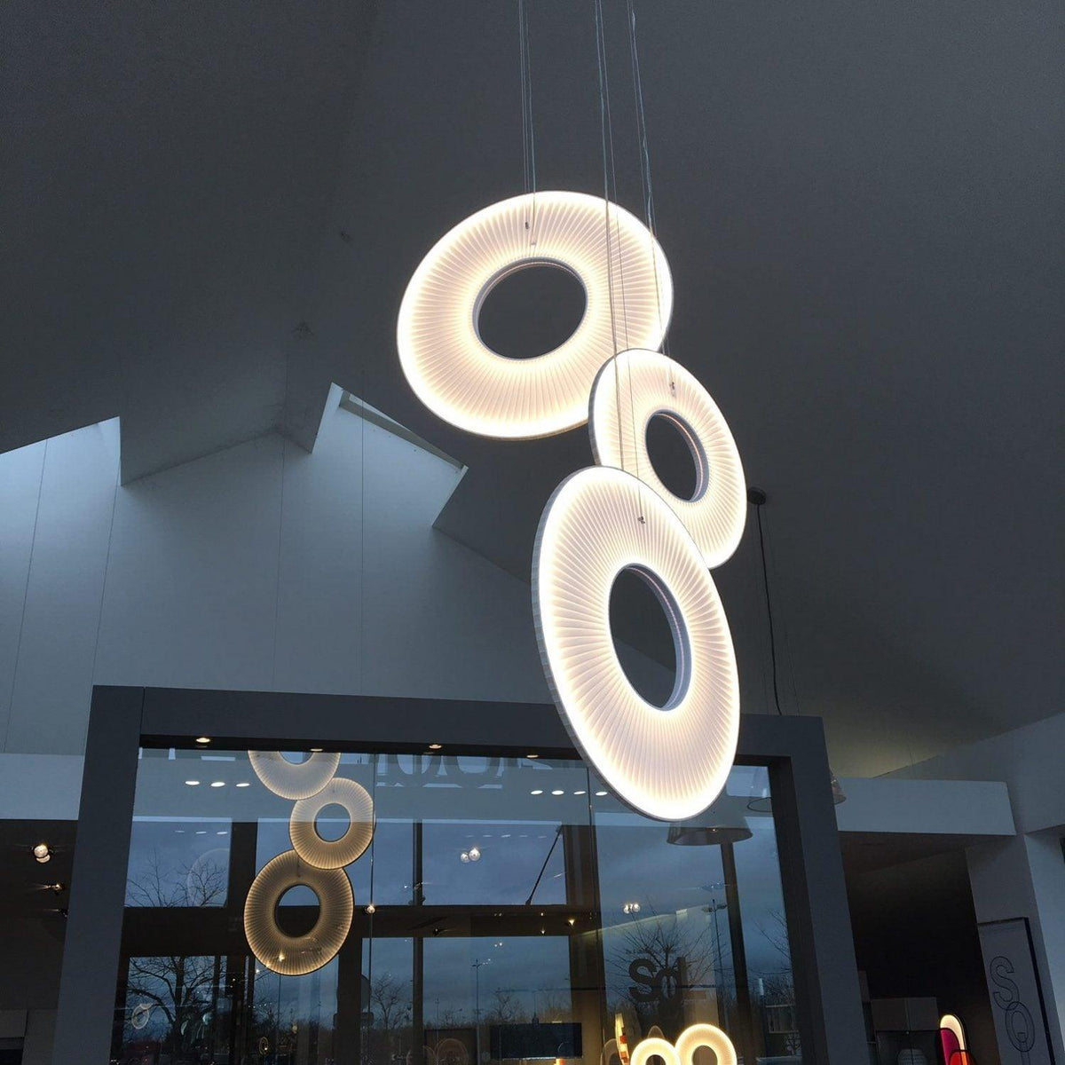 Pendant Lamp Modern with Round Pleated Shade and Open Center