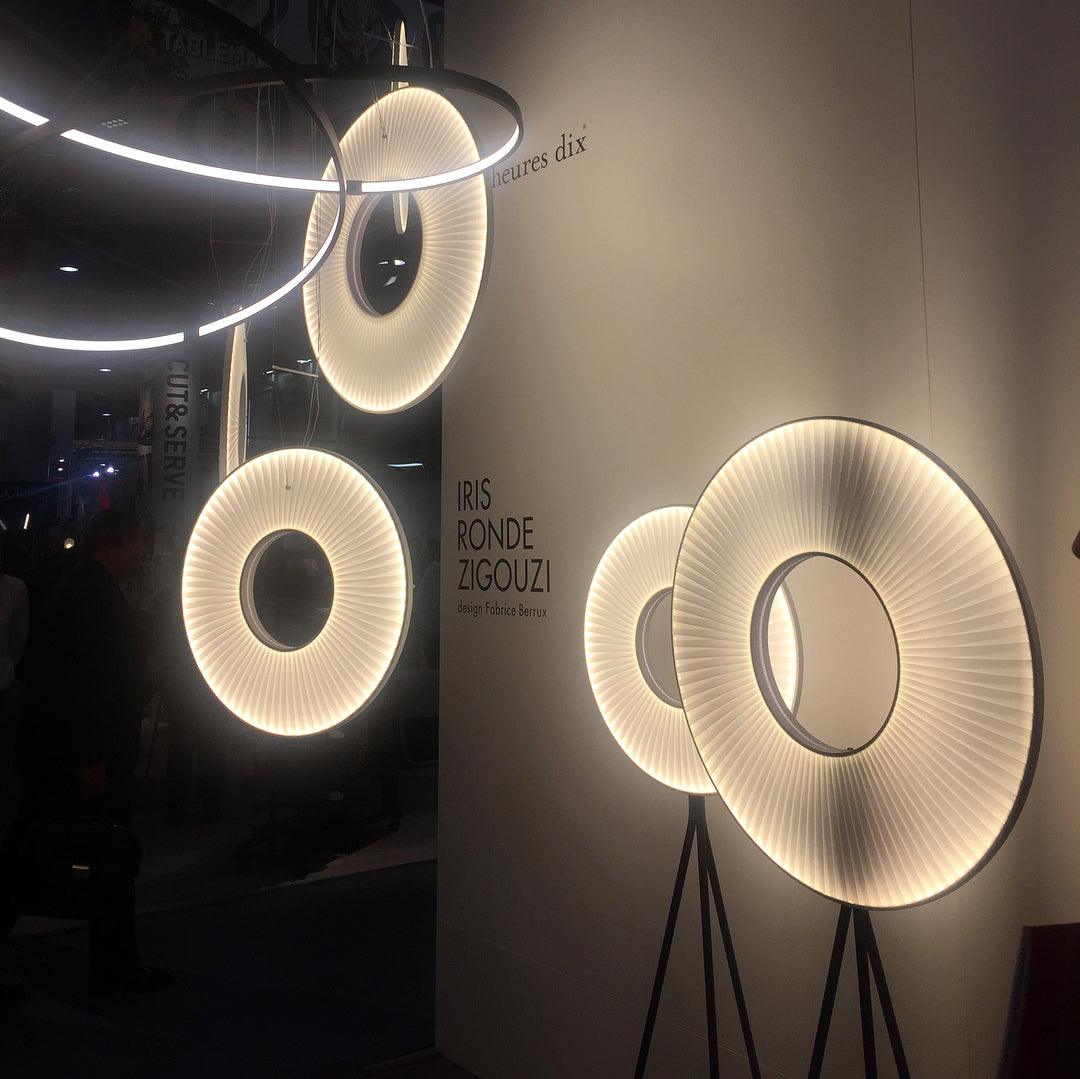 Pendant Lamp Modern with Round Pleated Shade and Open Center
