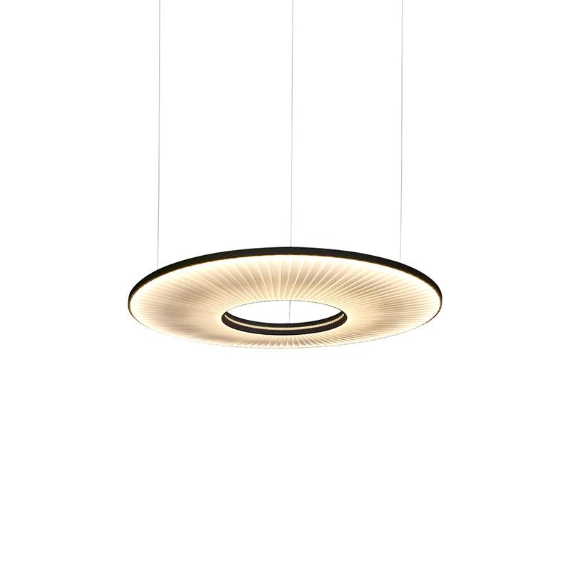 Pendant Lamp Modern with Round Pleated Shade and Open Center