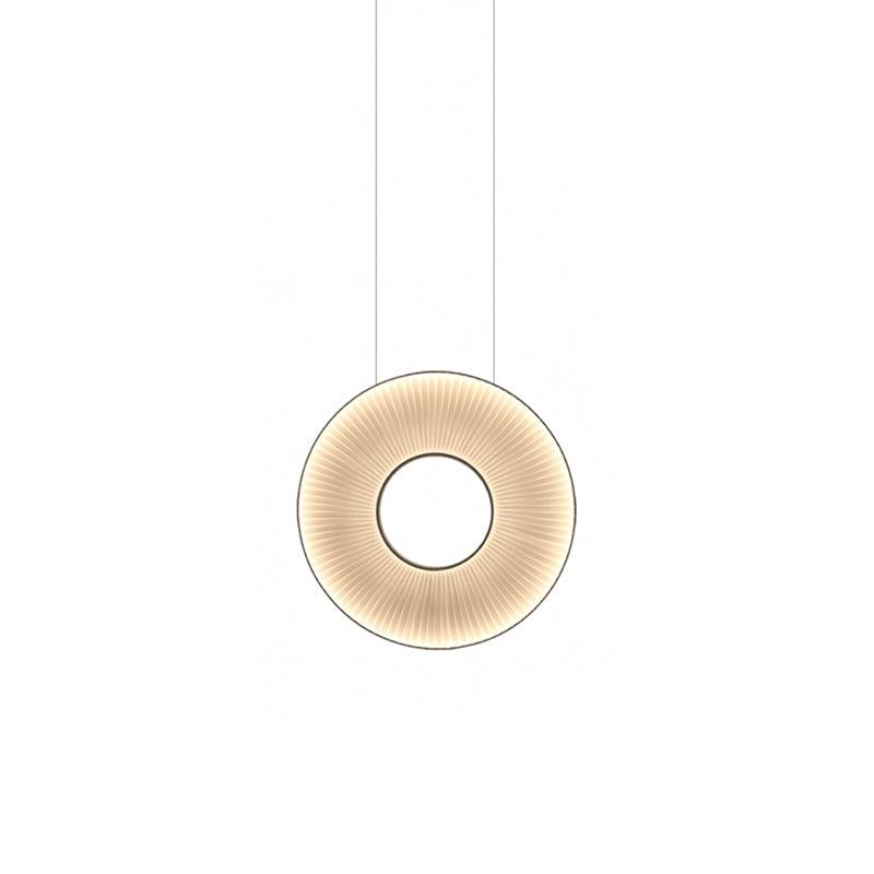 Pendant Lamp Modern with Round Pleated Shade and Open Center