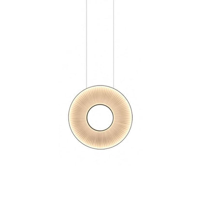 Pendant Lamp Modern with Round Pleated Shade and Open Center