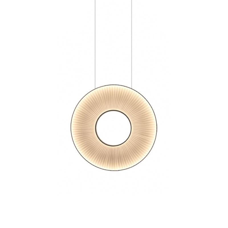 Pendant Lamp Modern with Round Pleated Shade and Open Center