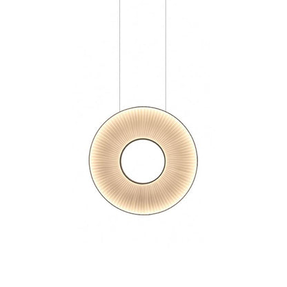 Pendant Lamp Modern with Round Pleated Shade and Open Center