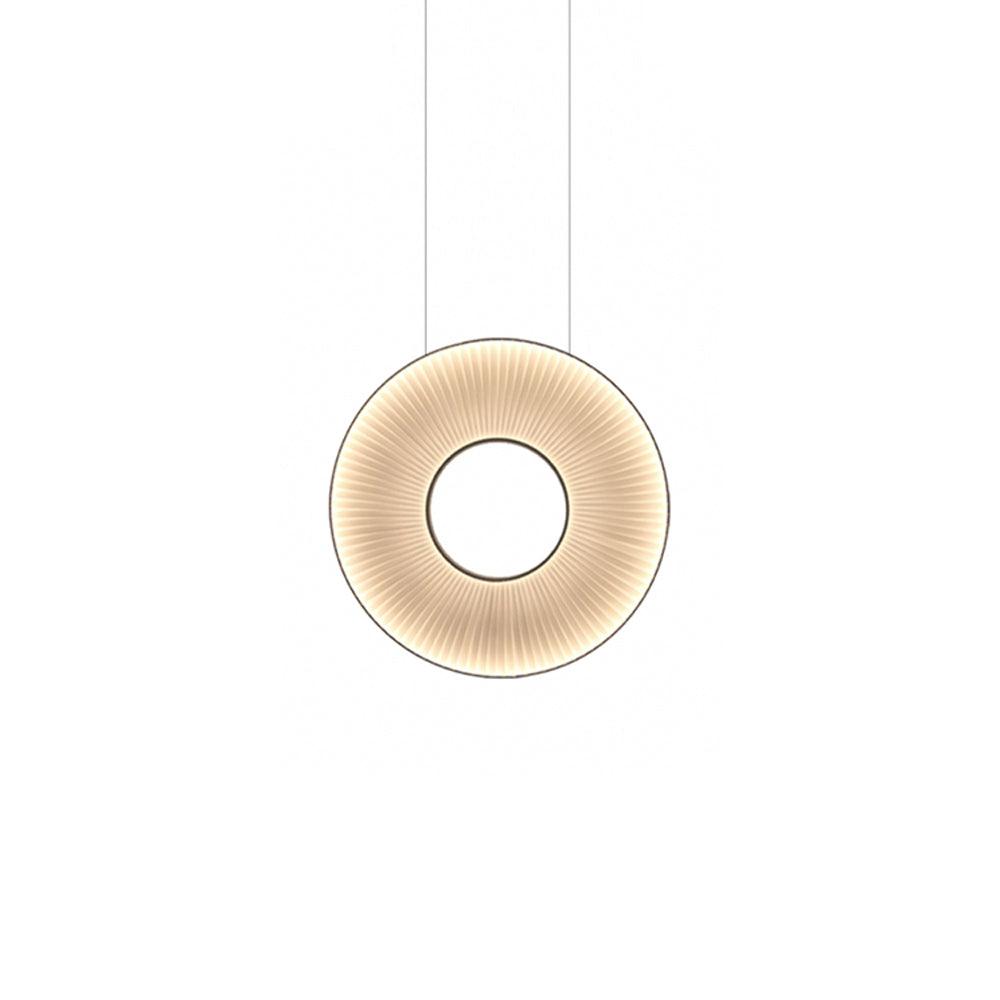 Pendant Lamp Modern with Round Pleated Shade and Open Center