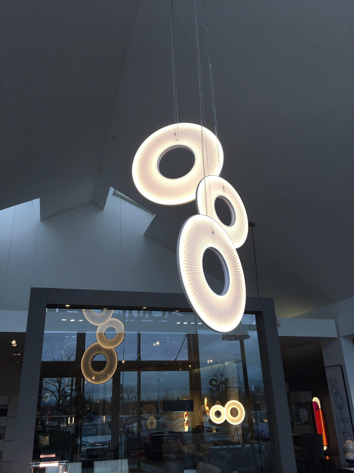 Pendant Lamp Modern with Round Pleated Shade and Open Center