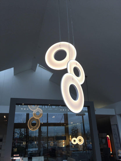 Pendant Lamp Modern with Round Pleated Shade and Open Center