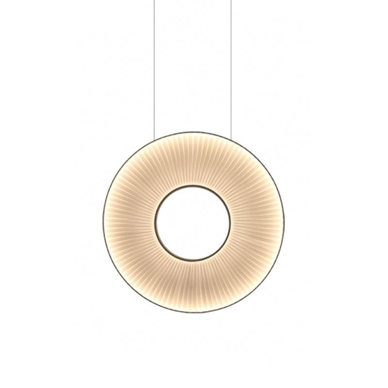 Pendant Lamp Modern with Round Pleated Shade and Open Center