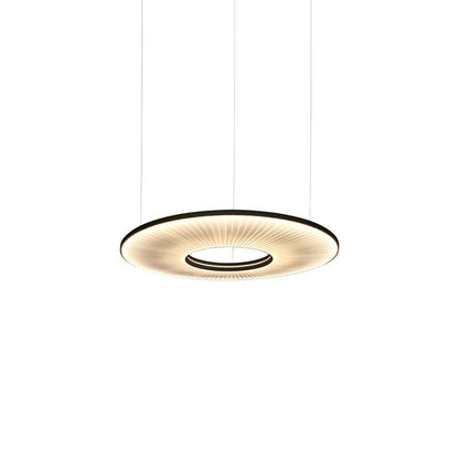 Pendant Lamp Modern with Round Pleated Shade and Open Center