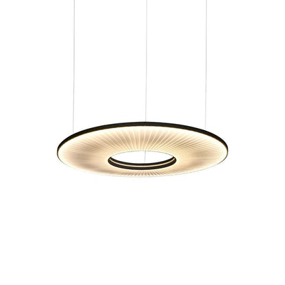 Pendant Lamp Modern with Round Pleated Shade and Open Center