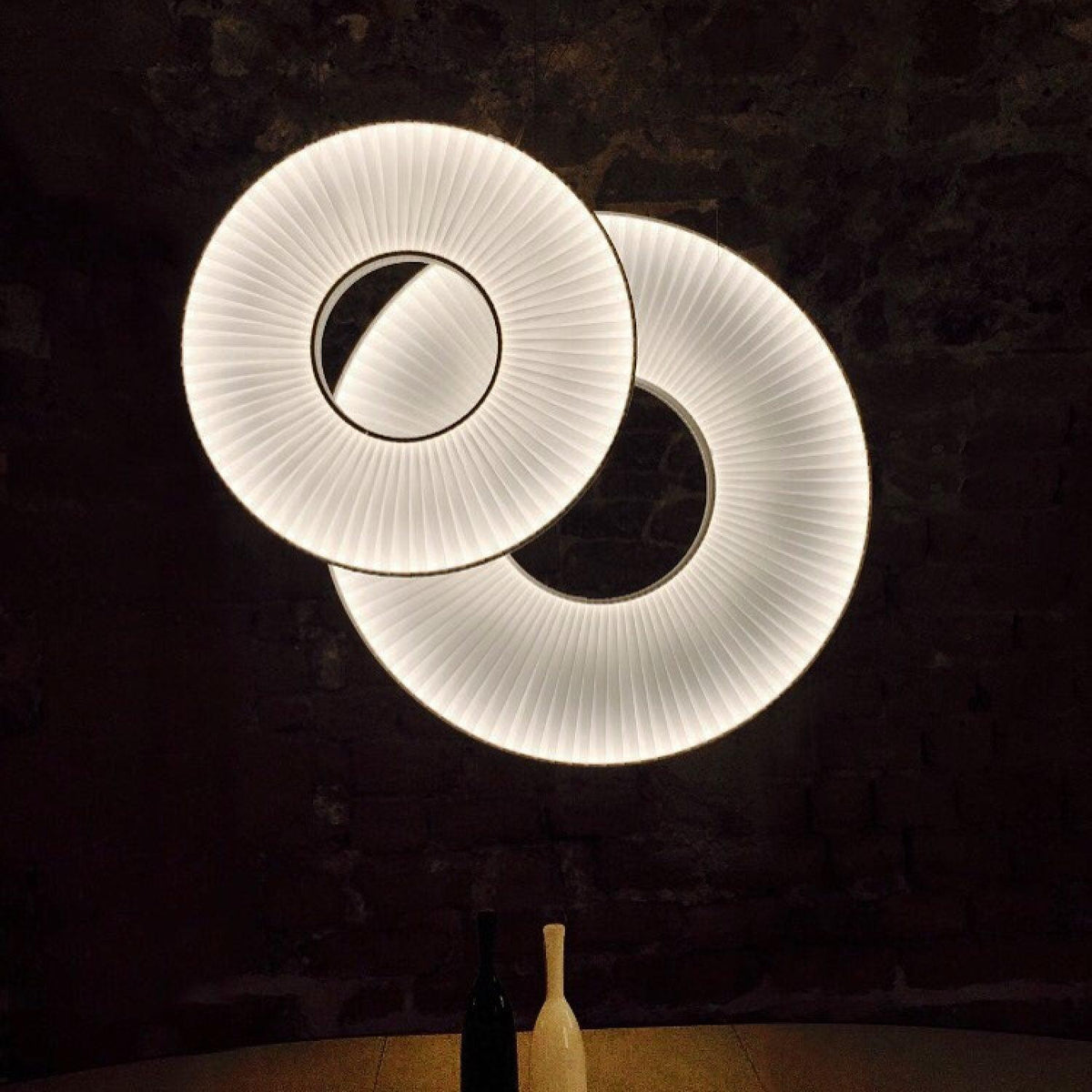 Pendant Lamp Modern with Round Pleated Shade and Open Center