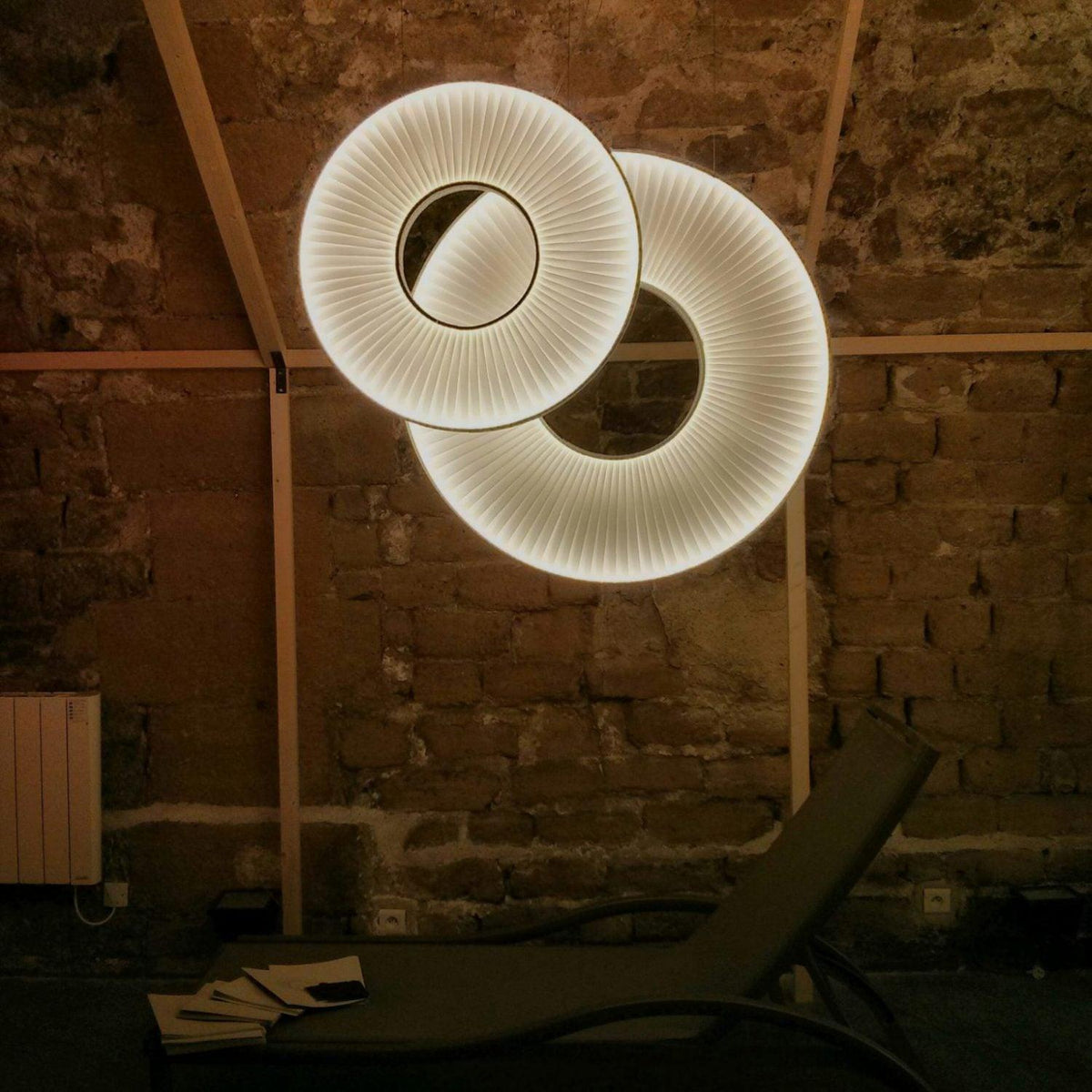 Pendant Lamp Modern with Round Pleated Shade and Open Center