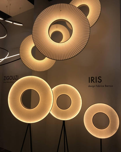 Pendant Lamp Modern with Round Pleated Shade and Open Center