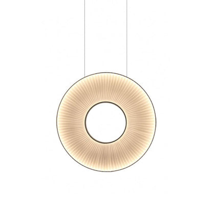 Pendant Lamp Modern with Round Pleated Shade and Open Center