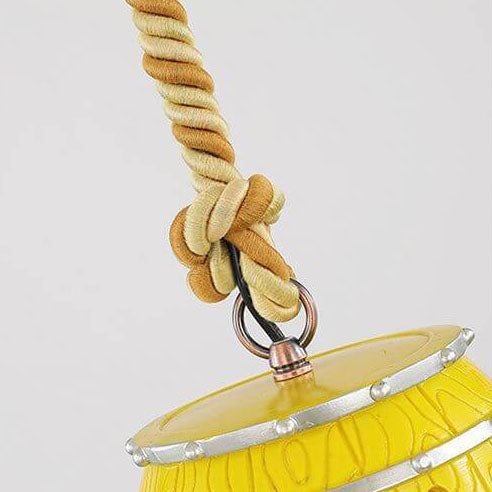 Pendant Lamp Retro Barrel Shape with Hemp Rope and E26 Fitting