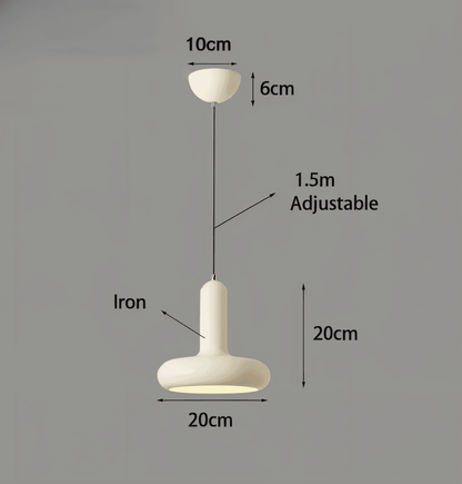 Pendant Lamp Retro Bauhaus Style with Rounded Shade and Adjustable Height