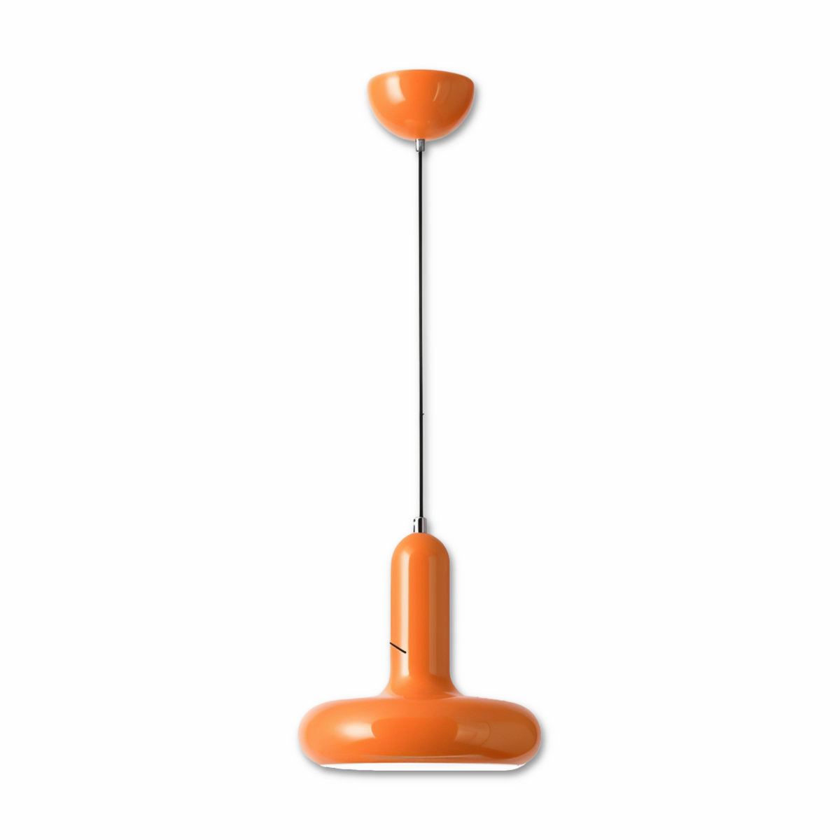 Pendant Lamp Retro Bauhaus Style with Rounded Shade and Adjustable Height