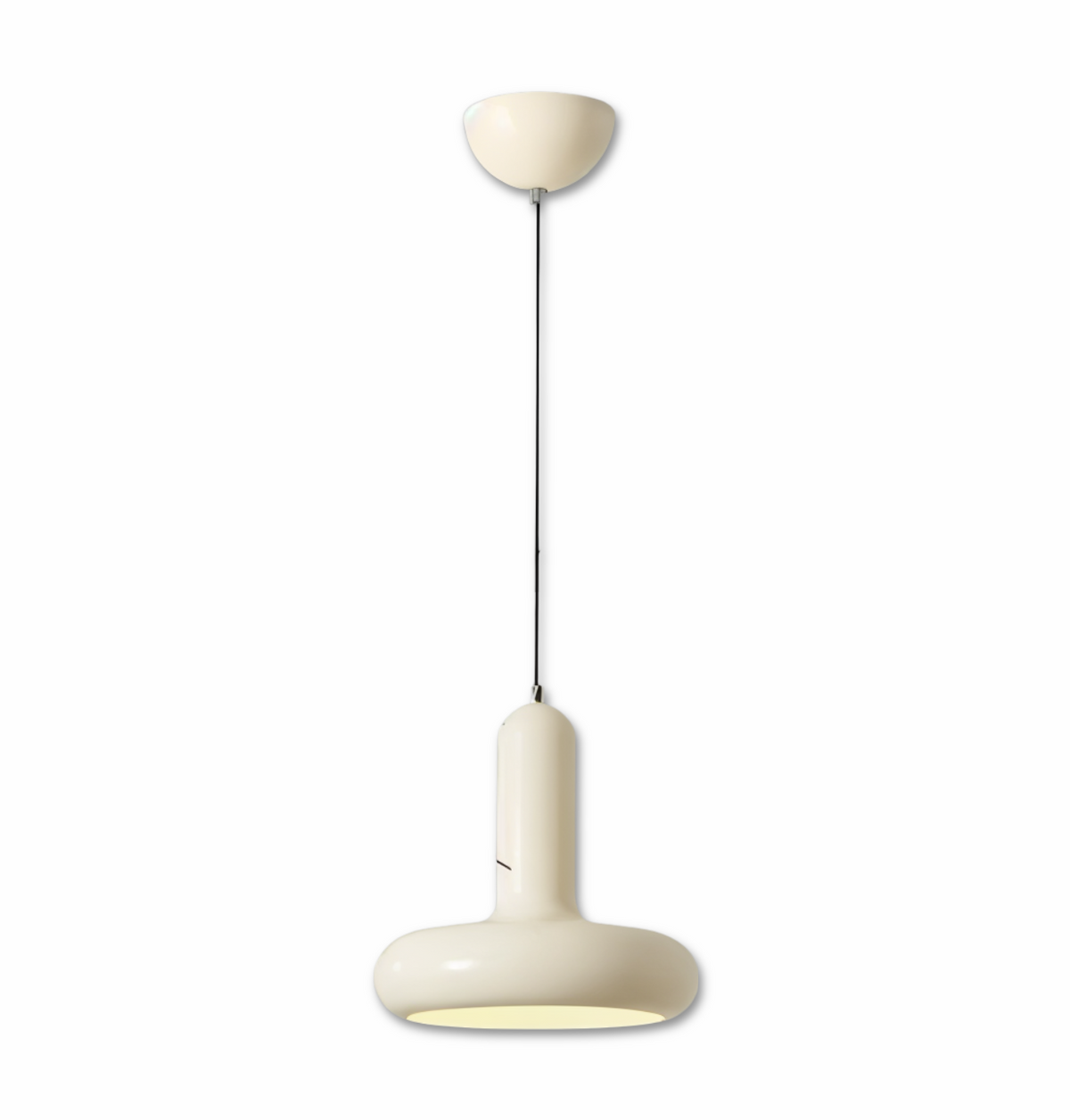 Pendant Lamp Retro Bauhaus Style with Rounded Shade and Adjustable Height