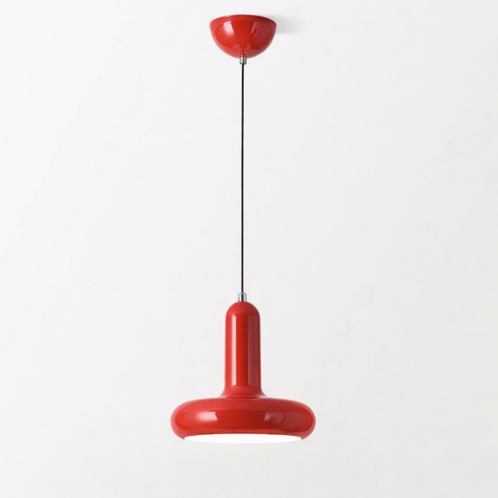 Pendant Lamp Retro Bauhaus Style with Rounded Shade and Adjustable Height