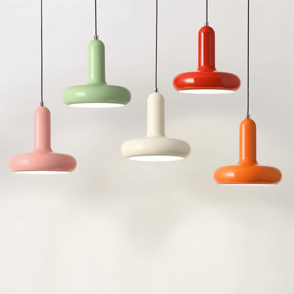 Pendant Lamp Retro Bauhaus Style with Rounded Shade and Adjustable Height
